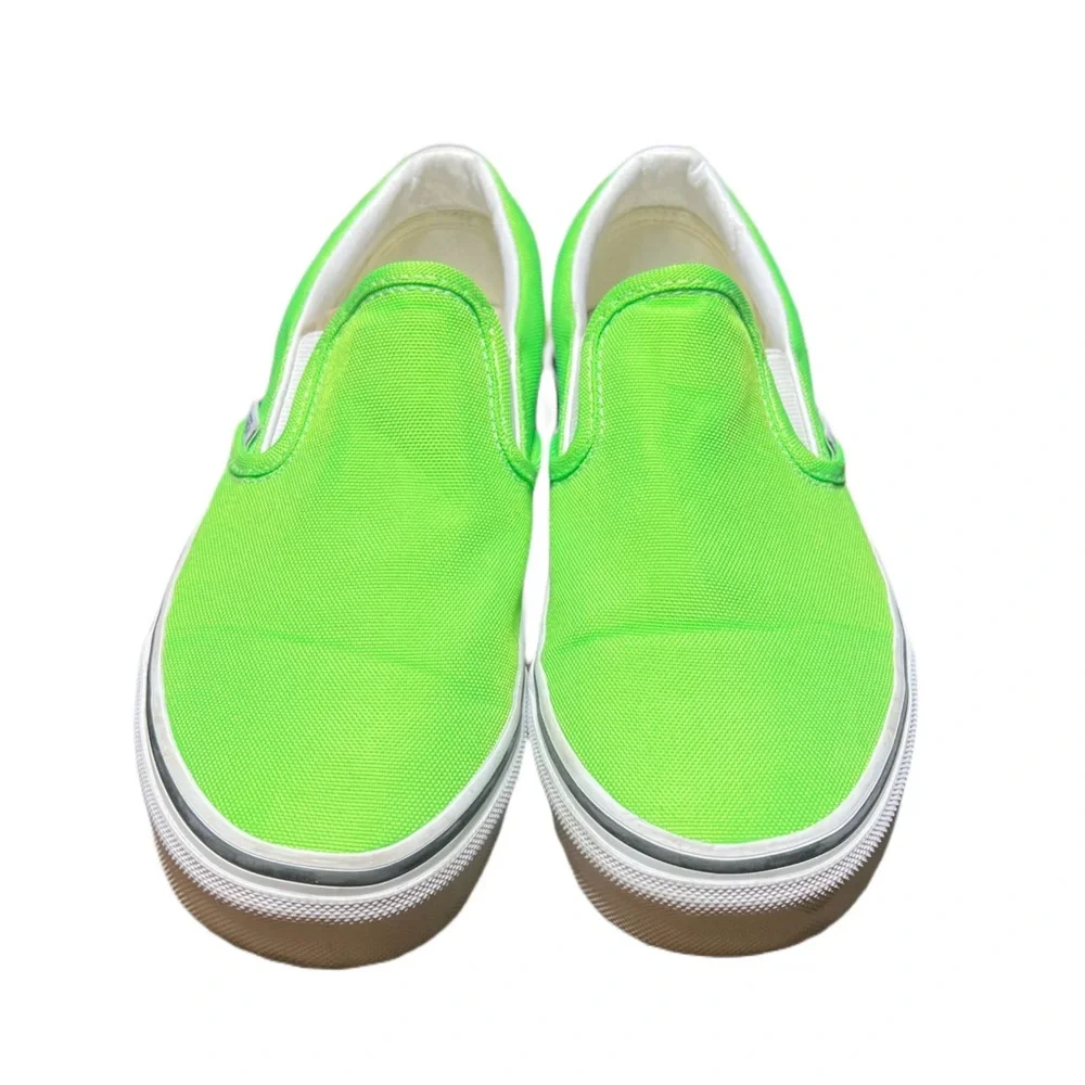 Vans Neon Green Slip-On Shoes - Picture 2 of 5